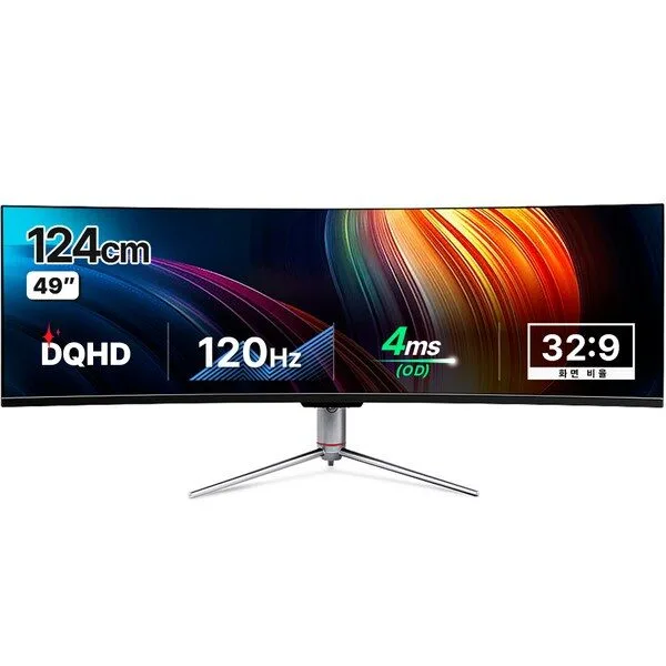  한성컴퓨터 DQHD 퀀텀닷 울트라 와이드 리얼120 모니터, 124cm, TFG49Q12UW 