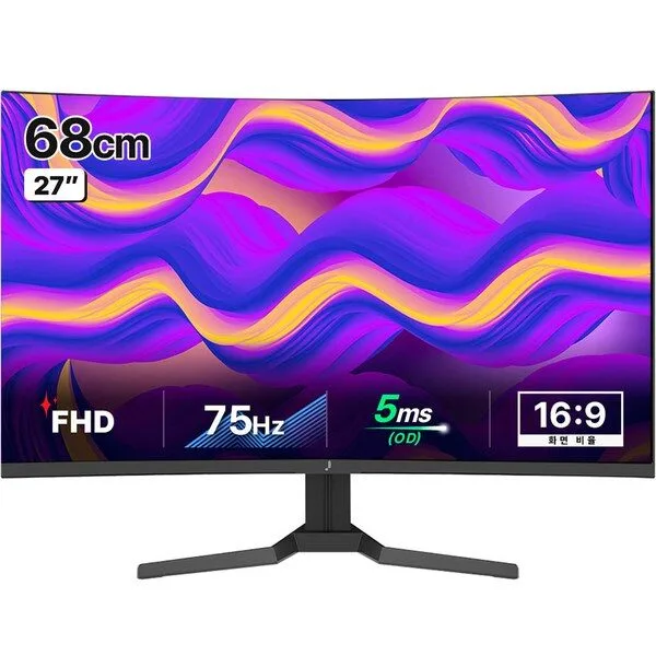 주연테크 FHD LED 75Hz 커브드 슬림베젤 모니터, 68cm, V27FC-75(일반)