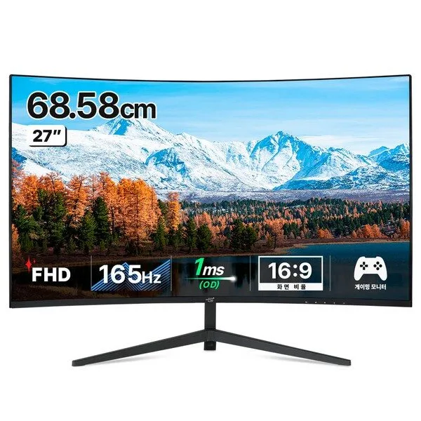  어드밴스원 FHD 커브드 보더리스 165HZ 게이밍 모니터, 68.6cm, M270CG165(무결점) 