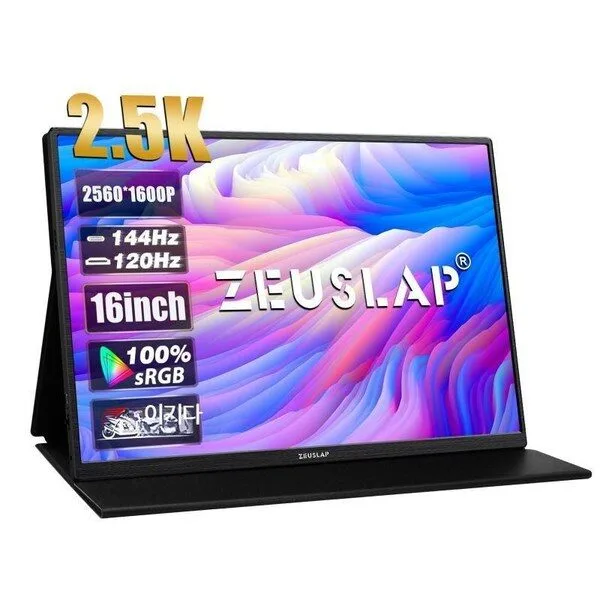 제우스랩 P16K 16인치 144Hz 휴대용 모니터 터치 ZEUSLAP 포터블 Touch 게이밍, 단일사이즈, 16인치 P16K 2.5K 144Hz