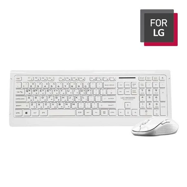 For LG 무선키보드마우스세트 MKS-8000 (키스킨포함), 무선, White, 화이트