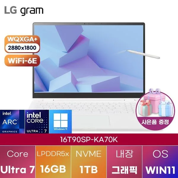 LG 그램 프로360 16T90SP-KA70K WIN11 신제품 대학생 인강용 업무용 사무용 포토샵 영상편집 고성능 가성비 노트북, WIN11 Home, 16GB, 1TB, 에센스 화이트