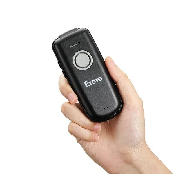 Eyoyo EY-023 CCD 블루투스 바코드 스캐너 볼륨 조절 버튼 배터리 수준 표시기 컴퓨터 안드로이드 iOS 폰용 미니 휴대용 포켓 재고 바코드 판독기, 1개