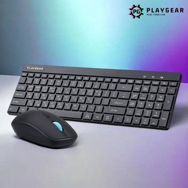 PLAYGEAR 슬림 무소음 무선키보드마우스세트, PK106 Silent